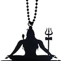 Acrylic Lord Shiva Car Hanging, Rear View Mirror Decor Ornament, Good Luck Dream Catcher, Car Accessories, Positive Vibes, Black-15