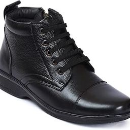 High Ankle Genuine Leather Shoes For Men ZA-1165 | Super Comfortable Anti-slip Hiking Boots With Cushioned Insole-image-33
