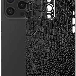 AtOdds - Compatible for iPhone 15 PRO - Mobile Back Skin Sticker - Lamination - Back Screen Guard Protector Film Wrap (Coverage - Back+Camera+Sides) (Design - Black Crocodile)-picture-10