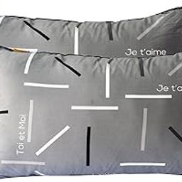 Bhoomi Impex Hollow Fiber Sleeping Pillow | Soft and Fluffy | Adjustable Height | Set of 2 |(20x30 Inch, Grey Print)-image-101