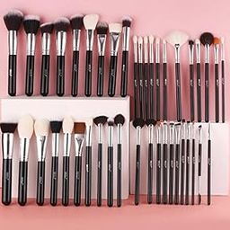 BEILI 42Pcs Professional Makeup Brushes Set Natural Goat Hair Premium Synthetic Kabuki Foundation Blending Brush Face Powder Blush Concealers Eye Shadows Make Up Brushes Set - B42-43