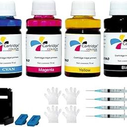 Cartridge Colour 4X70ml CMYK Ink Refill kit with Suction Tool for hp and Canon cartridges : Good-Capacity C,M,Y,K 70ml Each Ink Bottle for hp and Canon Cartridge Printers-image-19
