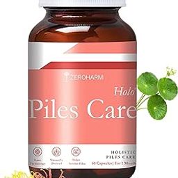 ZEROHARM Holo Piles Care Capsules | Vein Health & Hemorrhoid Relief | Reduces Swelling & Eases Discomfort | 60 Veg Capsules (1 Pack)-image-80