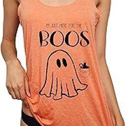 I'm Just Here for The Boo's Funny Halloween Womens Tank Top-5