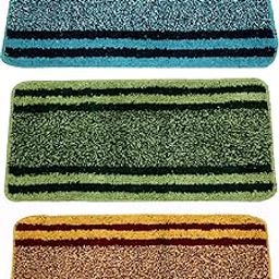 Kuber Industries Rectangular Design Soft Cotton Door Mat (Multicolour, Standard, CTKTC032514), 3 Pieces-4