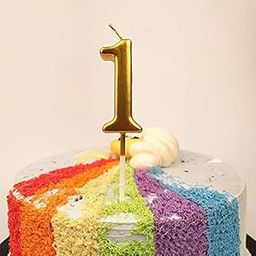 partytoko 1st birthday candle/golden candle/number candle/numerical no. 1 candle (gold)- Multi color-image-58
