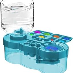 SAMVARDHAN Paint Brush Cleaner with Paint Tray, 3-in-1 Water Circulation Rinser Paintbrush Cleaner with Drain & Brush Holder, Watercolor Dispenser & Paint Palette, Paint Brush Washer,Multicolor-image-7