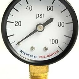 LEFITPA Replacement Regular Air Pressure Gauge 100 PSI 2 Inch Diameter 1/4 Inch NPT for Interstate Pneumatics G2012-100-11