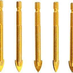 Losa 5 Pieces Slotted Hex Shank Ceramic Tile Glass Drill Bits Quick Bit Set 10mm-picture-18