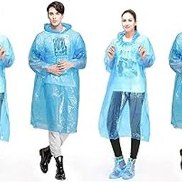 Disposable Rain Card for Emergency Use | Waterproof Rain with Smallest Pocket Size| Easy to Carry & Use and Reusable | 2 to 3 time wear Thin Plastic (Unisex) Multicolour Pack of 4-image-16