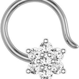 18k (750) White Gold and Diamond Nose Ring-image-46