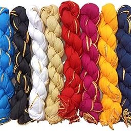 Cotton Blend Solid Dupatta For Women Pack Of 8_Gotapatti Dupatta Pack Of 8-picture-3