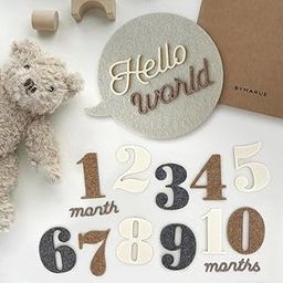 Curious Button Felt Baby Monthly Milestone Signs, First Year Baby Photo Prop Cards - Newborn Birth Announcement, Growth Tracking, Gender Neutral Baby Shower, Newborn Baby Gift.-image-21