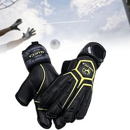 Merishopp Goalkeeper Gloves Nonslip Adjustable Professional Breathable Football Gloves Black Yellow Size 10-image-88