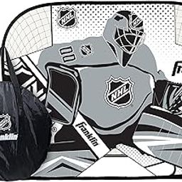 Franklin Sports Kids Portable Street Hockey Goal + Shooter Tutor Set - Pop Up Folding Net with Goalie Target Included - 2-in-1 Goal Set-image-53