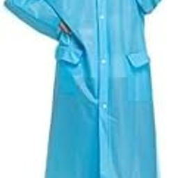 Blue EVA Rain Ponchos for Women Girl Reusable, EVA Raincoats with Hood for Women Rain Ponchos for Camping, Hiking, Music Festival, Scooty Travel Outdoor Activities- More Thickness-image-9