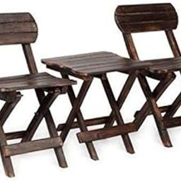 A S Handicrafts Beautiful Wooden 2 Chair & Table Set Wooden Folding Chair Folding Table-image-4