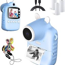 LIZHOUMIL Kids Digital Camera, 3-12 Year Old Boys Girls Children Instant Camera with 2.4 Inch Screen, 1600W + 1080P HD Video Toddler Camera with 3 Roll Print Paper, Christmas Birthday Festival Gift To-picture-11