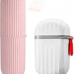 Toothbrush Travel Case, Portable Travel Soap Container Dish Tray, Portable, Toothpaste Travel Toothbrush Holder with Cover for Trip/Bathroom/Camping - (Pack of 2)-30