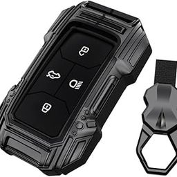 STYLENFLAUNT® Waterproof New Car Design Soft Silicon Car Case Holder Keychain & Full Protection 4 Button Metal Smart Car Key Cover for Punch, Nexon, Harrier, Safari, Altroz, Tigor-image-6