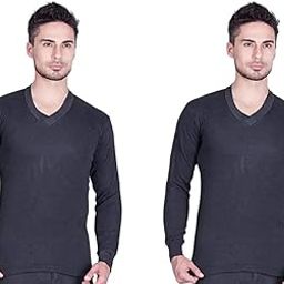 Men's Cotton Blend Full Sleeves V Neck Thermal Top Combo (CMBO_THRML101)-image-20