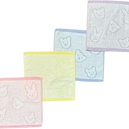 Microfiber Handkerchiefs, Small, Teddy Bear Shape, Extra Soft, Super Absorbent, Set of 4, For Kids, Women, Girls, Newborn Babies, Multicolour, Blue, Pink, Yellow, Voilet-image-79