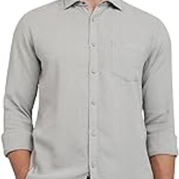 park avenue Men Slim Fit Solid Pattern Pure Cotton Semi Cutaway Collar Full Sleeve Casual Shirt-picture-0