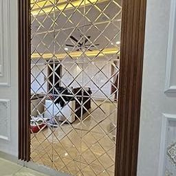 Decorative Mirror Wall Tiles, Diamond Pattern, Self-Adhesive, Rose Gold-image-98