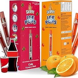Skippi Icepops Freezer Pops, Juice Bars, Ice Pops - Cola & Orange Flavors (12+12 Pops) - Vegan, Gluten-Free, Dairy-Free, No Artificial Flavors or Preservatives-7