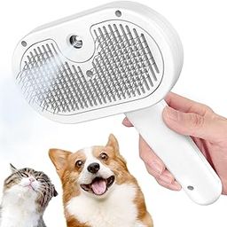 PETTY-KITTY® Multipurpose Steam Cat Brush Dog Brush for Shedding, Dog Comb Cat Comb Remove Static Flying Hair Pet Grooming Brush Self Cleaning Dog BrushSuitable for Long and Short Hairs (White)-image-75