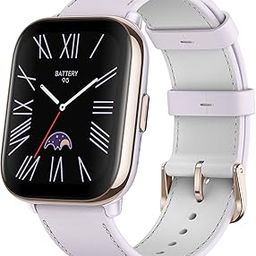 Amazfit Active 42mm AMOLED Smart Watch, Built in GPS, 14day Battery, 5ATM Water Resistant, For iOS & Android, Accurate Readings, BT Calling, Track Menstrual Cycle, Temperature Sensor (Lavender Purple)-0
