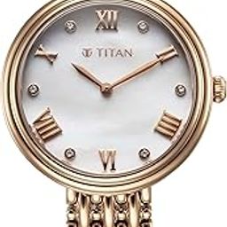 Aura Quartz Analog White Mother of Pearl Dial Rose Gold Stainless Steel Strap Watch for Women-95243WM01/NT95243WM01-picture-50
