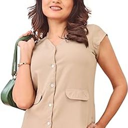 Women's Beige Twill Texture Long Waist Coat Top-5