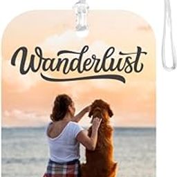 TPJ Handmade Resin Customized Luggage ID Tag with Pet Name Dog Cat Photo, Cute Personalized Travel Bag Identifier Label, Travel Accessories Ideal for Gifting - Coastal Wanderer Sea View Serenity-image-74