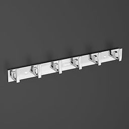 Crasts Aluminium Stainless Steel Cloth Hanger Wall Mounted with 6 Hooks for Bathroom/Kitchen,Door - Cloth Hanger/Towel Hanger/Keys Holder-image-39