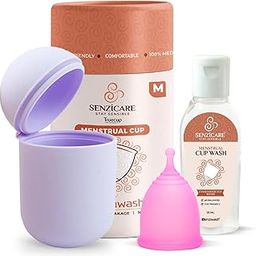 Senziwash Sterilizer Case & Truecup Reusable Menstrual Cup With Cupwash For Women|Portable Cleaning Container & Microwave Steamer (Medium Combo(Lavender)),3 Count-picture-20