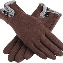 ™ Ladies Winter Gloves Touch Screen Fleece Thick Warm Soft Fur Lined Brown | Gloves & Mittens | Womens Accessories-image-4