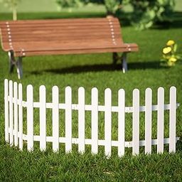 2 feet Tall (Height) White Garden Picket Fence - Set of 4 - Solid core WPC Material - Waterproof - with Pipe Posts for Support in Soil - 6feet 2inch Running Length (Boundary/Edging)-0