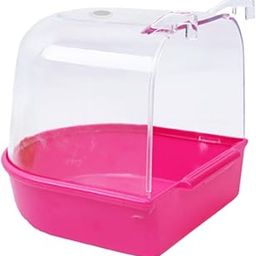 BNF® Pet Birds Cage Hanging Bathtub Birds Parrots Bathroom Cage Box Toy Pink-B|Pet Supplies | Bird Supplies | Cages|1 Piece Bird Bathtub-image-25