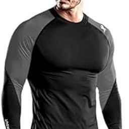 JUST RIDER Compression t Shirts for Men Men's Full Sleeve Compression Shirt - Athletic Base Layer for Fitness, Cycling, Training, Workout, Tactical Sports Wear - Cool Dry Running T Shirt-picture-0