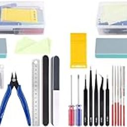 Serplex® 42PCS Gundam Model Tools Kit with Box Multipurpose DIY Hand Craft Tools with Screwdriver Tweezers Diamond File Engraving Cutter Scissors Stainless Steel Ruler Polishing More-image-1