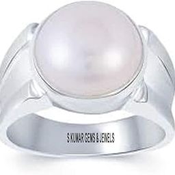 11.25 Ratti or 10.20 Ct Certified Natural Pearl (Moti) Gemstone Silver Ring for Men and Women-28