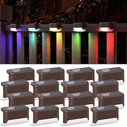 Zayokity Solar Step Deck Fence Lights, Outdoor Waterproof Led, 1.77x3.14x1.73in, Black, Warm White, 16 Pcs, Path, Light, for Patio, Stairs, Garden Pathway, Step and Fences (Multicolour)-15