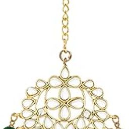 Gold Plated Kundan Pearl Maang Tikka for Women Bridal Wedding Indian Traditional Jewellery-image-97