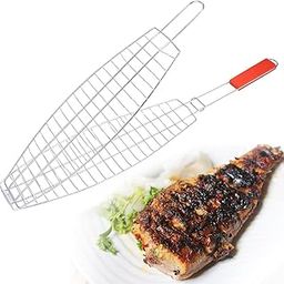 Supreme Stainless Steel BBQ Barbeque Fish Grill Net Basket, Standard, Silver-101