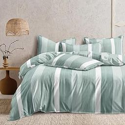 300 TC Premium Glace Cotton Printed Super King Size Double Bedsheet with Two Pillow Covers, 108 * 108 Inches or 9ft by 9ft or 275 cm x 275 cm (Green Multi Printed)-22