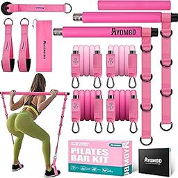 Pilates Bar Kit with Resistance Bands, Pilates Workout Equipment for Legs, Hip, Waist, Arm, Squats Exercise Equipment for Home Workouts, Adjustable 3-Section Pilates Bar Kit for Women & Men-image-30