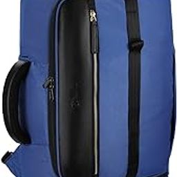 FIFI Backpack 15.6" Inch Laptop Travel Backpack | 50 litres vegan leather (Black/Blue) (Black)-image-36