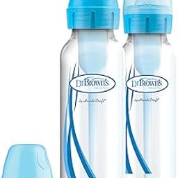 Dr. Brown's Natural Flow Options Standard Neck Baby Bottle (250 Ml, Blue, Set of 2)-10