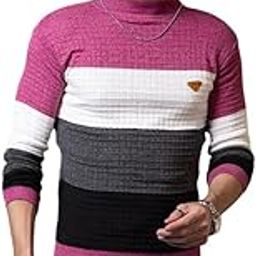 Men’s Woolen Striped Pullover Sweater | Full Sleeve Round Neck Winterwear | Warm & Stylish Regular Fit Sweater for Men-image-58
